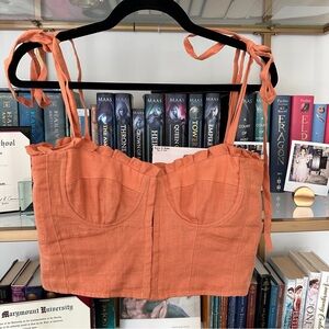 Capulet 100% Linen Rian Bustier top in Chai size S